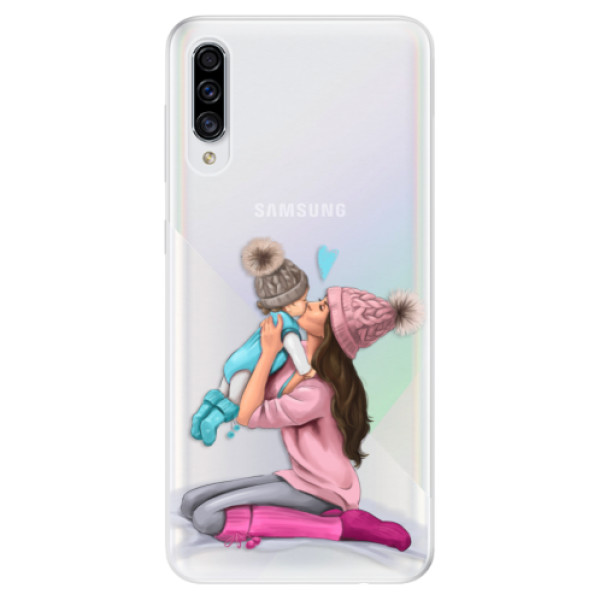 Odolné silikonové pouzdro iSaprio - Kissing Mom - Brunette and Boy - Samsung Galaxy A30s