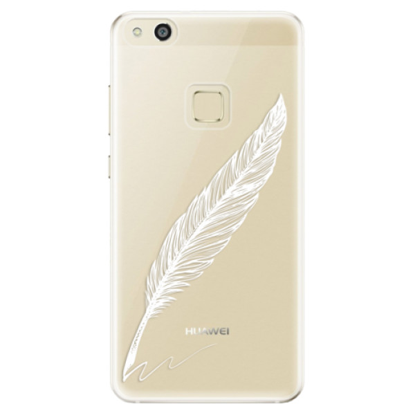 Odolné silikonové pouzdro iSaprio - Writing By Feather - white - Huawei P10 Lite