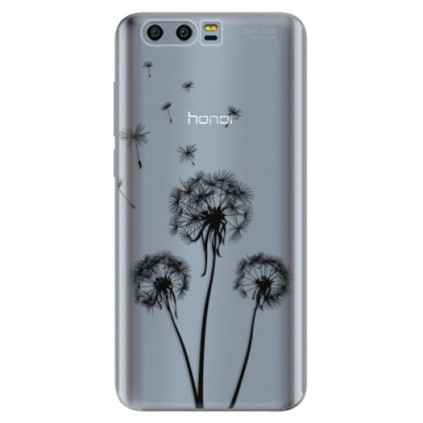Odolné silikonové pouzdro iSaprio - Three Dandelions - black - Huawei Honor 9