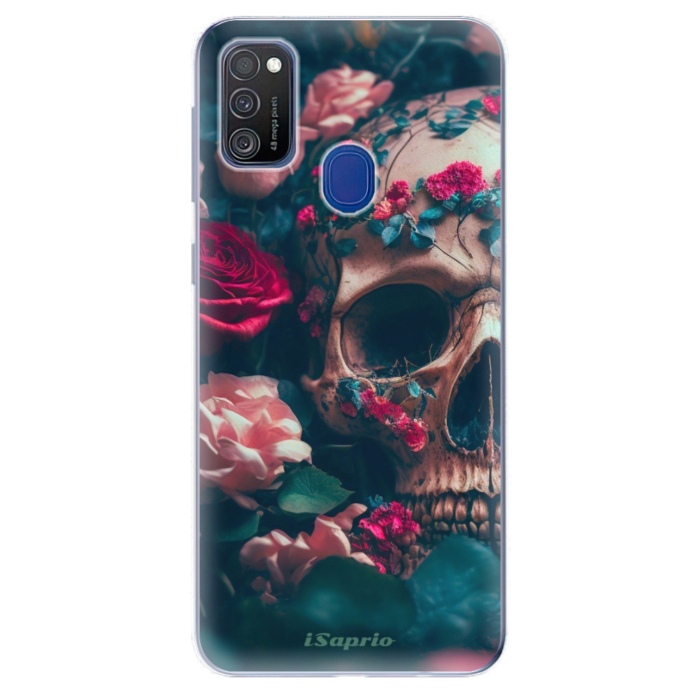 Odolné silikonové pouzdro iSaprio - Skull in Roses - Samsung Galaxy M21