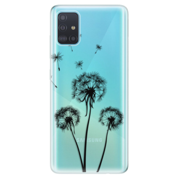 Odolné silikonové pouzdro iSaprio - Three Dandelions - black - Samsung Galaxy A51