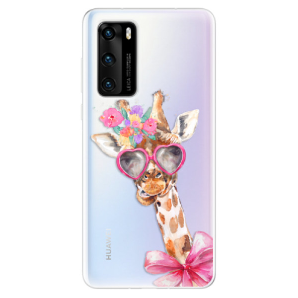 Odolné silikonové pouzdro iSaprio - Lady Giraffe - Huawei P40