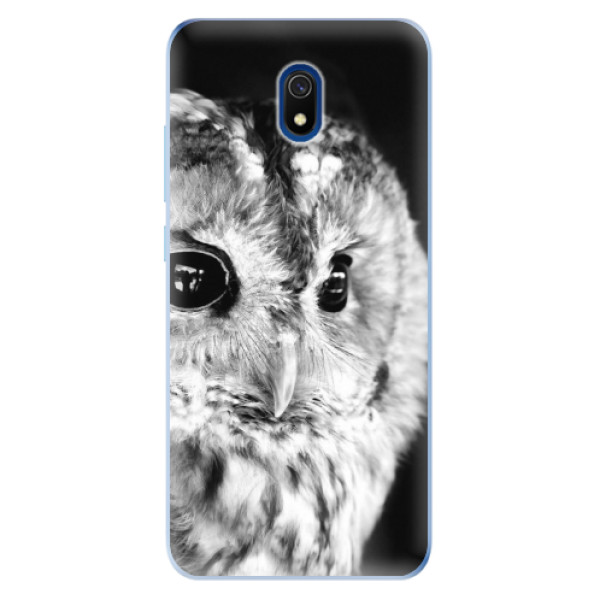 Odolné silikonové pouzdro iSaprio - BW Owl - Xiaomi Redmi 8A