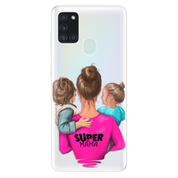 Odolné silikonové pouzdro iSaprio - Super Mama - Boy and Girl - Samsung Galaxy A21s
