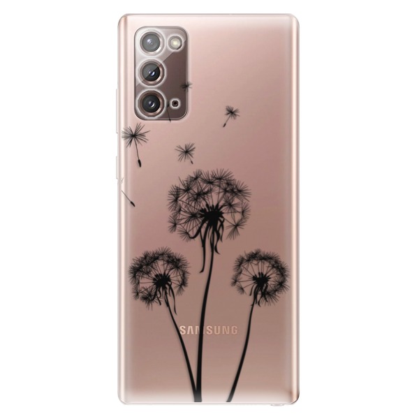 Odolné silikonové pouzdro iSaprio - Three Dandelions - black - Samsung Galaxy Note 20