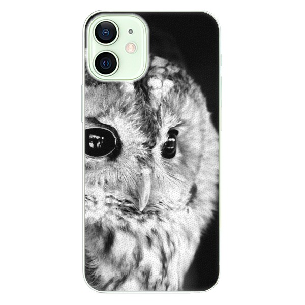 Plastové pouzdro iSaprio - BW Owl - iPhone 12 mini