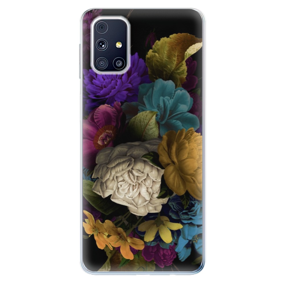 Odolné silikonové pouzdro iSaprio - Dark Flowers - Samsung Galaxy M31s