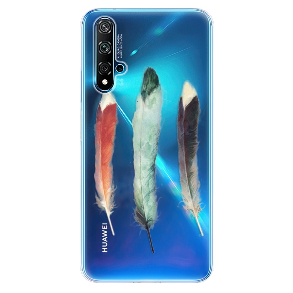 Odolné silikonové pouzdro iSaprio - Three Feathers - Huawei Nova 5T