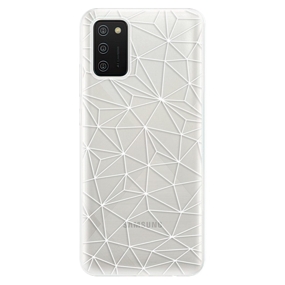 Odolné silikonové pouzdro iSaprio - Abstract Triangles 03 - white - Samsung Galaxy A02s