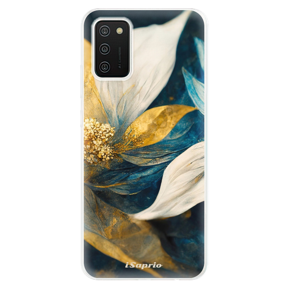 Odolné silikonové pouzdro iSaprio - Gold Petals - Samsung Galaxy A02s