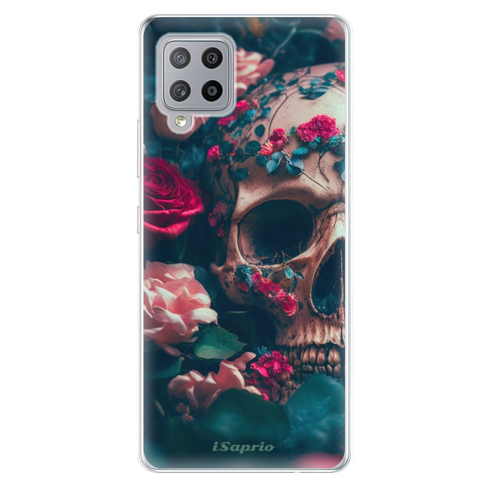 Odolné silikonové pouzdro iSaprio - Skull in Roses - Samsung Galaxy A42