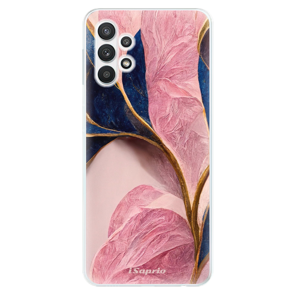 Odolné silikonové pouzdro iSaprio - Pink Blue Leaves - Samsung Galaxy A32 5G