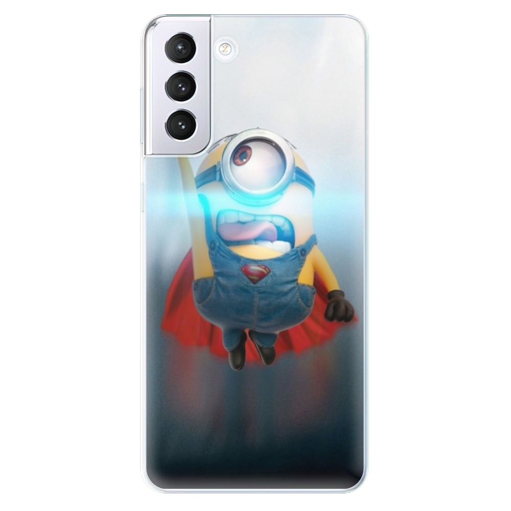 Odolné silikonové pouzdro iSaprio - Mimons Superman 02 - Samsung Galaxy S21+