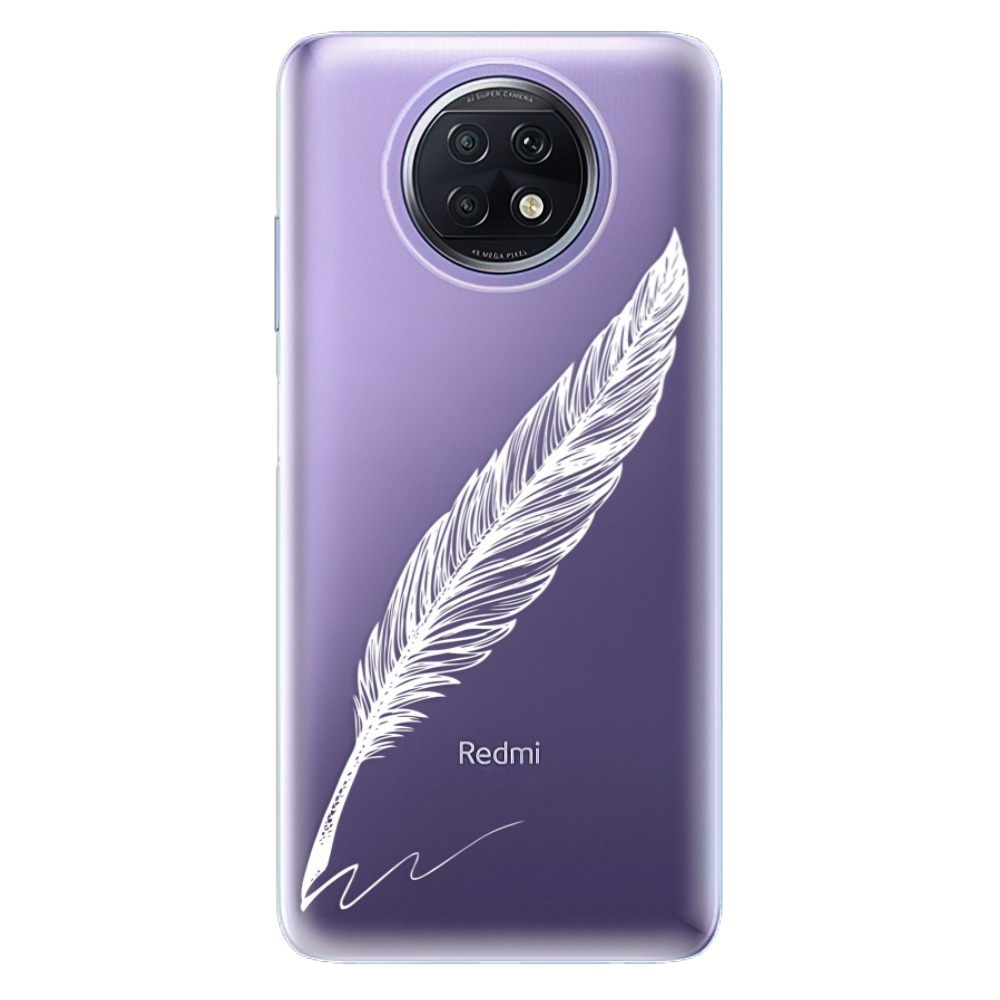 Odolné silikonové pouzdro iSaprio - Writing By Feather - white - Xiaomi Redmi Note 9T