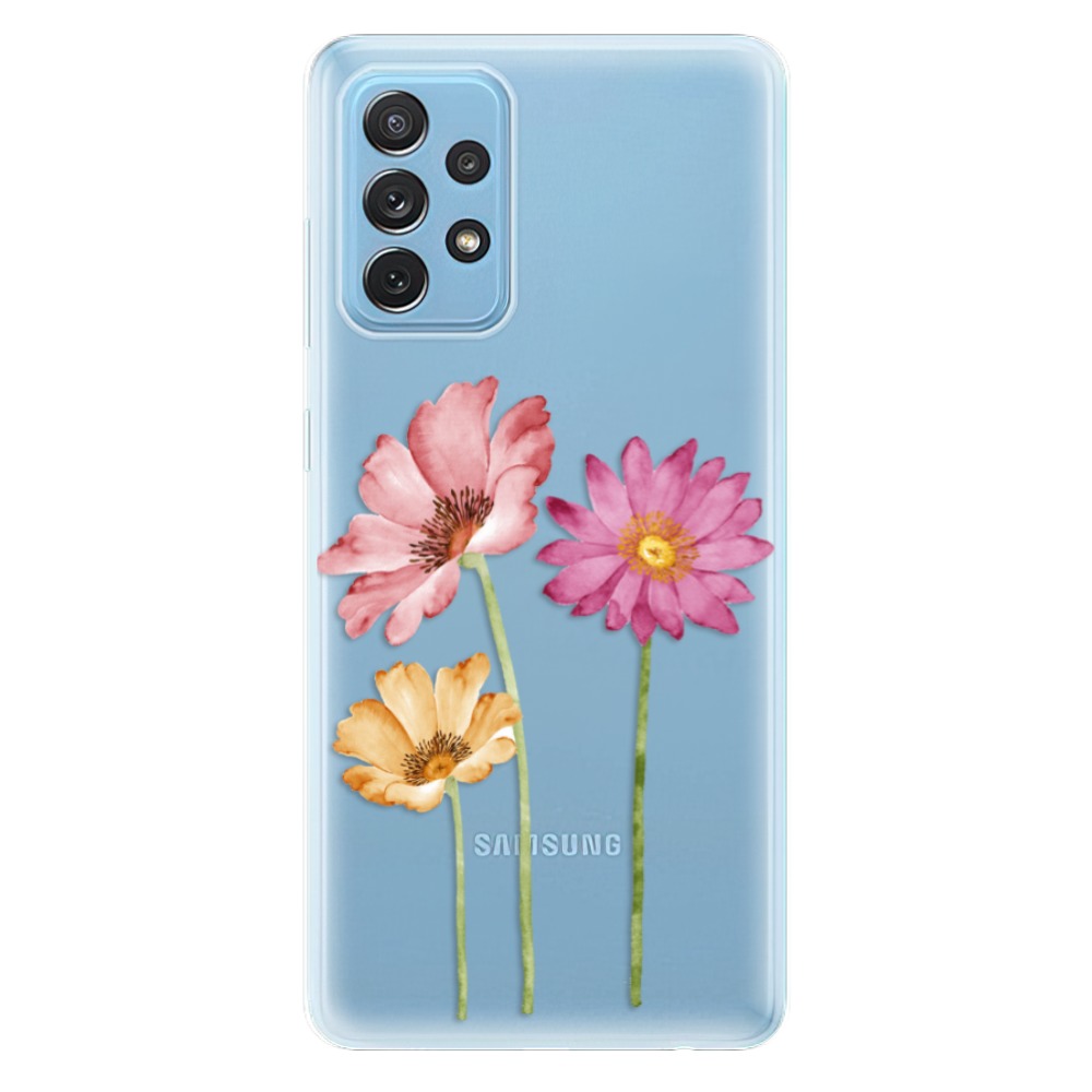 Odolné silikonové pouzdro iSaprio - Three Flowers - Samsung Galaxy A72