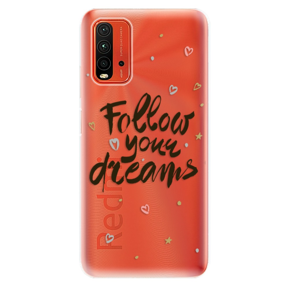 Odolné silikonové pouzdro iSaprio - Follow Your Dreams - black - Xiaomi Redmi 9T