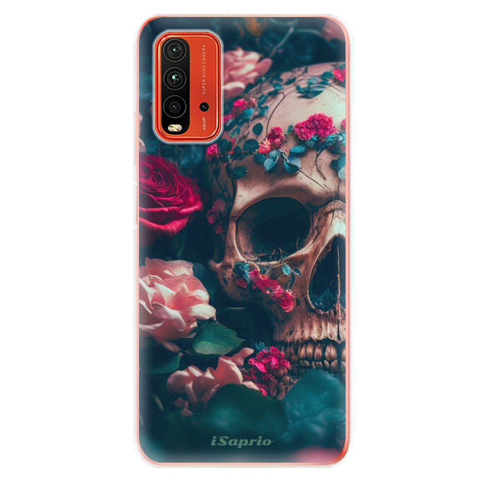 Odolné silikonové pouzdro iSaprio - Skull in Roses - Xiaomi Redmi 9T
