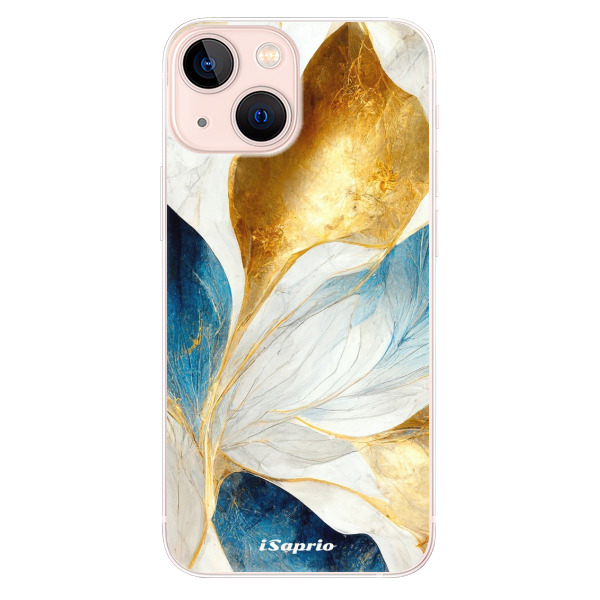 Odolné silikonové pouzdro iSaprio - Blue Leaves - iPhone 13 mini