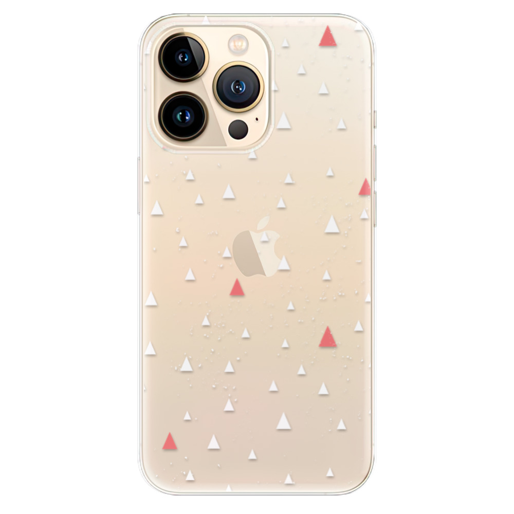 Odolné silikonové pouzdro iSaprio - Abstract Triangles 02 - white - iPhone 13 Pro