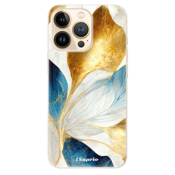 Odolné silikonové pouzdro iSaprio - Blue Leaves - iPhone 13 Pro