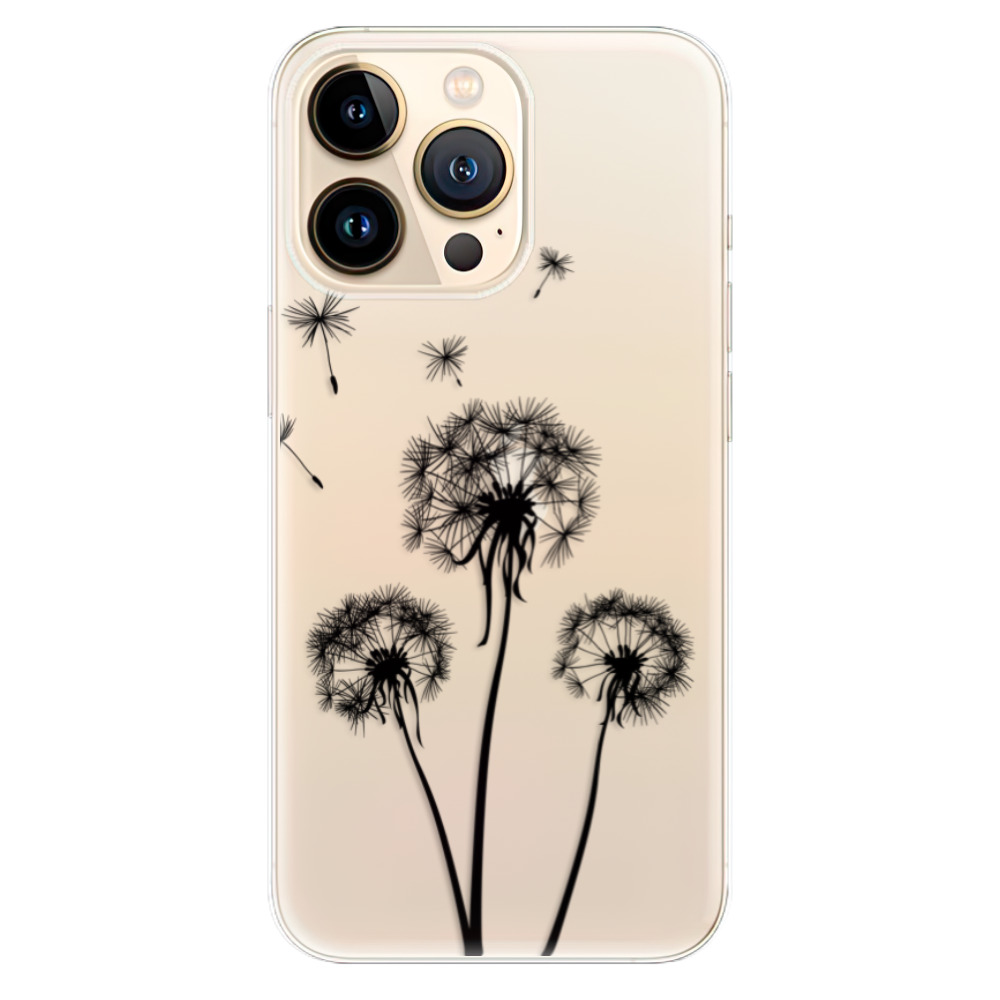 Odolné silikonové pouzdro iSaprio - Three Dandelions - black - iPhone 13 Pro Max