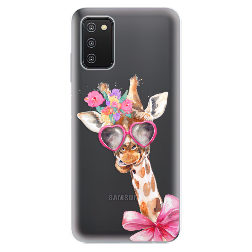Odolné silikonové pouzdro iSaprio - Lady Giraffe - Samsung Galaxy A03s