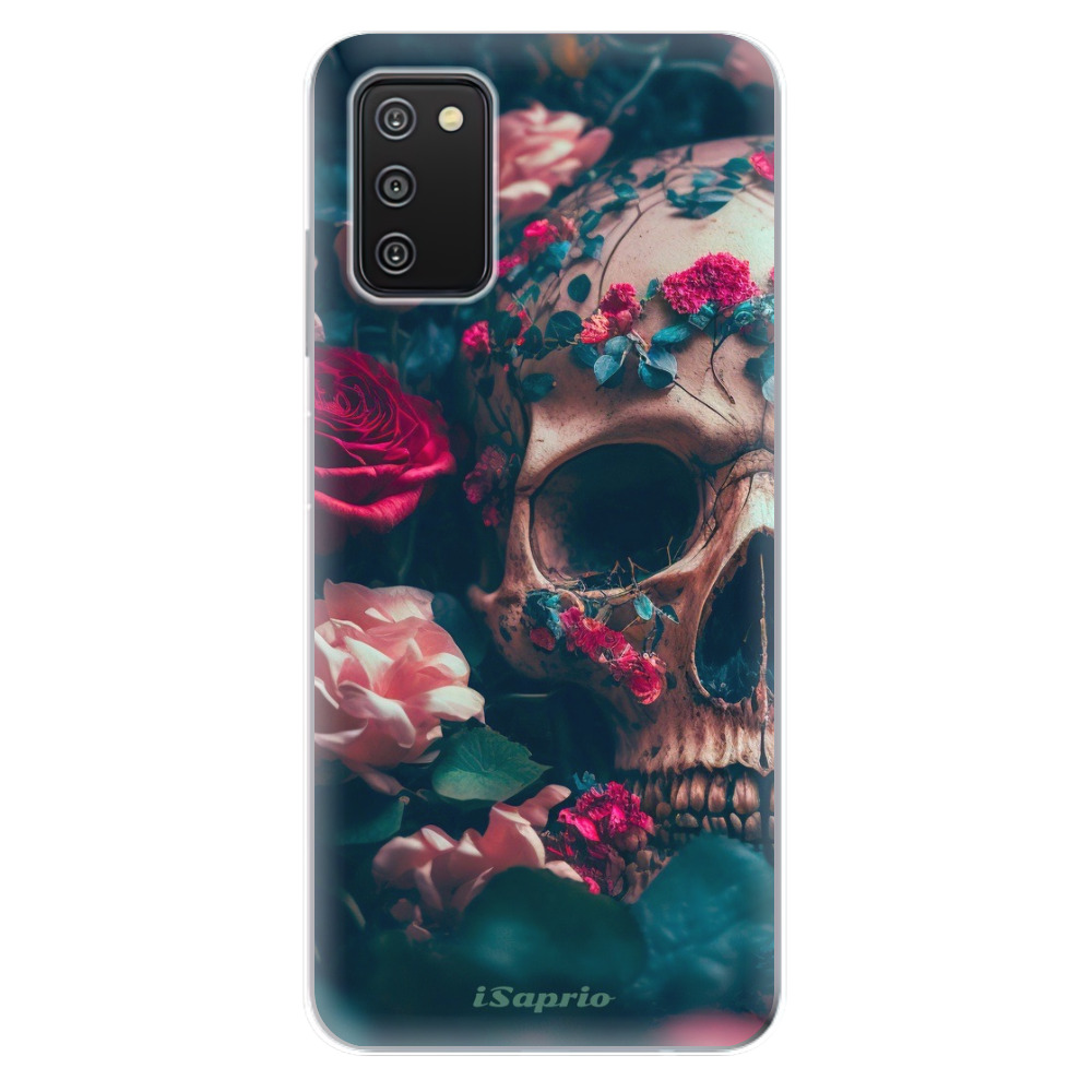 Odolné silikonové pouzdro iSaprio - Skull in Roses - Samsung Galaxy A03s