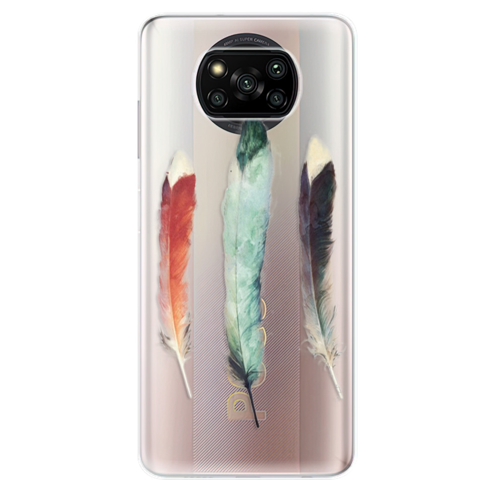 Odolné silikonové pouzdro iSaprio - Three Feathers - Xiaomi Poco X3 Pro / X3 NFC