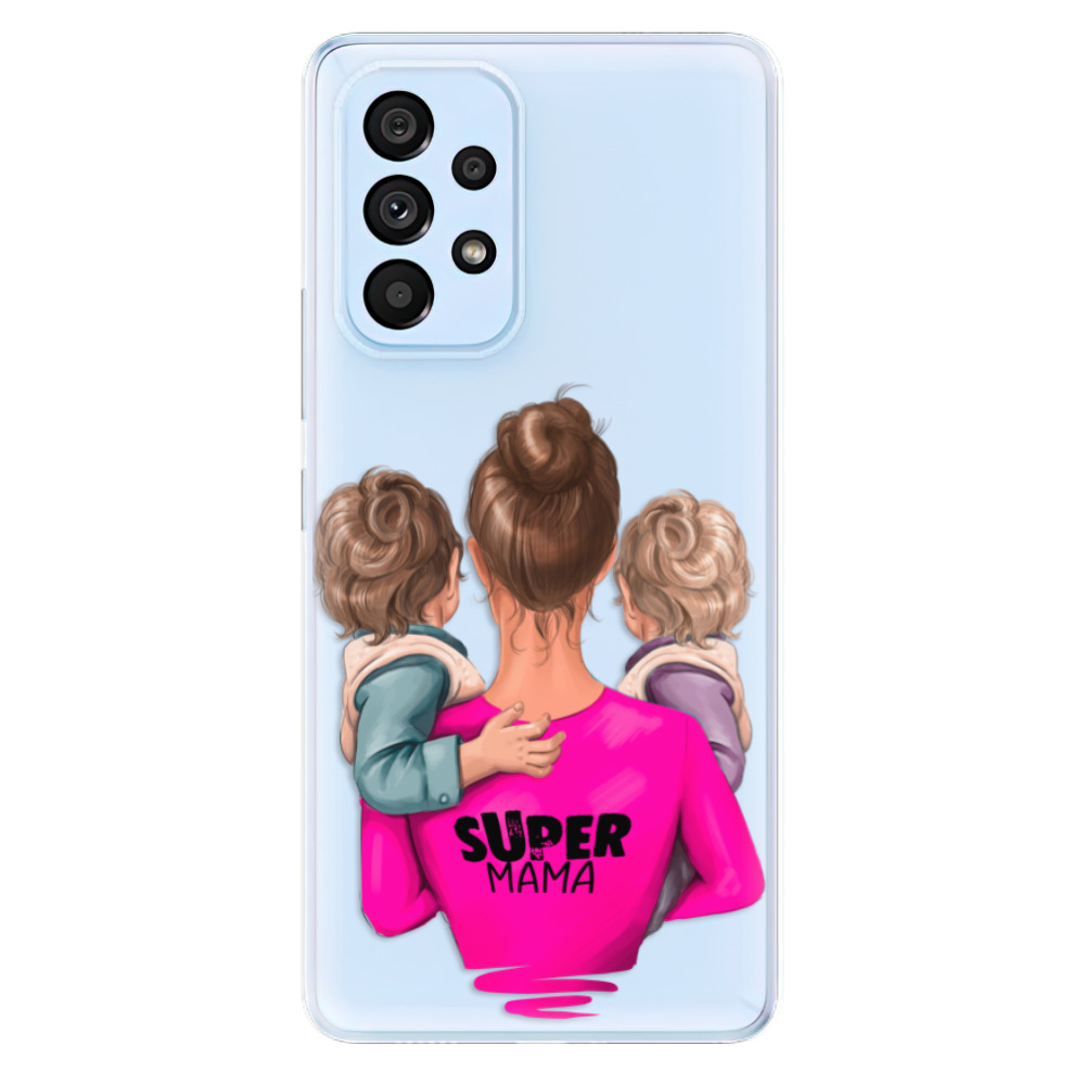 Odolné silikonové pouzdro iSaprio - Super Mama - Two Boys - Samsung Galaxy A73 5G