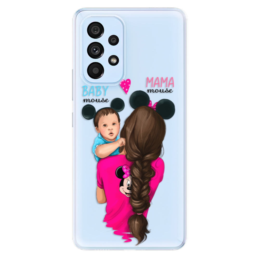 Odolné silikonové pouzdro iSaprio - Mama Mouse Brunette and Boy - Samsung Galaxy A73 5G