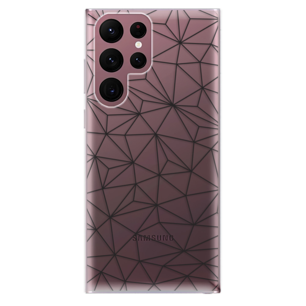 Odolné silikonové pouzdro iSaprio - Abstract Triangles 03 - black - Samsung Galaxy S22 Ultra 5G