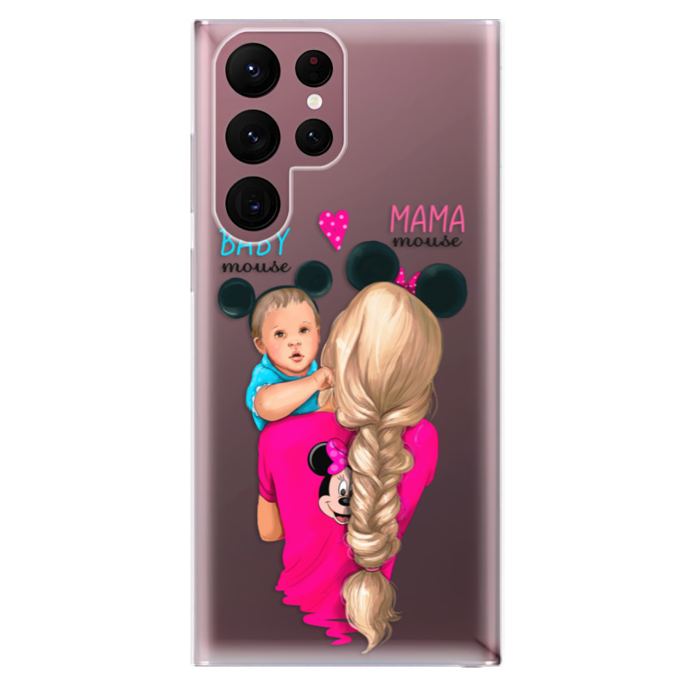 Odolné silikonové pouzdro iSaprio - Mama Mouse Blonde and Boy - Samsung Galaxy S22 Ultra 5G