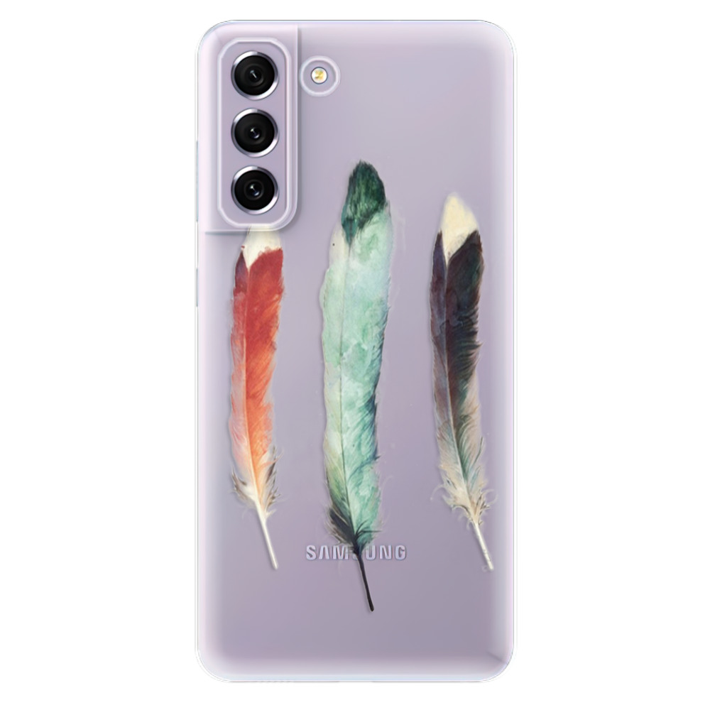 Odolné silikonové pouzdro iSaprio - Three Feathers - Samsung Galaxy S21 FE 5G