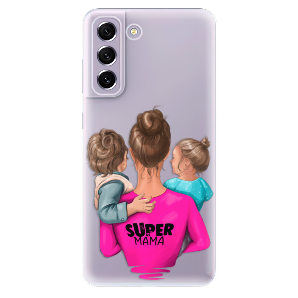 Odolné silikonové pouzdro iSaprio - Super Mama - Boy and Girl - Samsung Galaxy S21 FE 5G