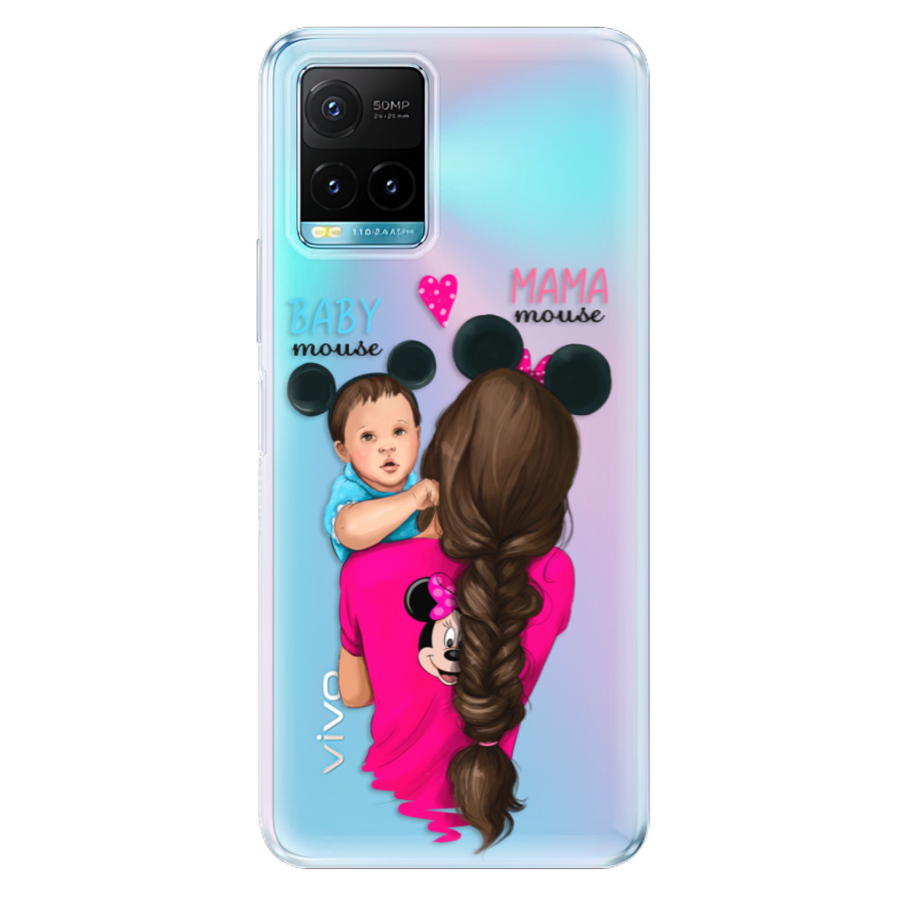 Odolné silikonové pouzdro iSaprio - Mama Mouse Brunette and Boy - Vivo Y21 / Y21s / Y33s