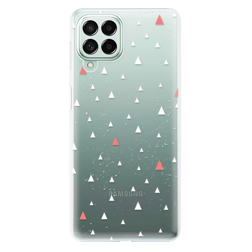 Odolné silikonové pouzdro iSaprio - Abstract Triangles 02 - white - Samsung Galaxy M53 5G