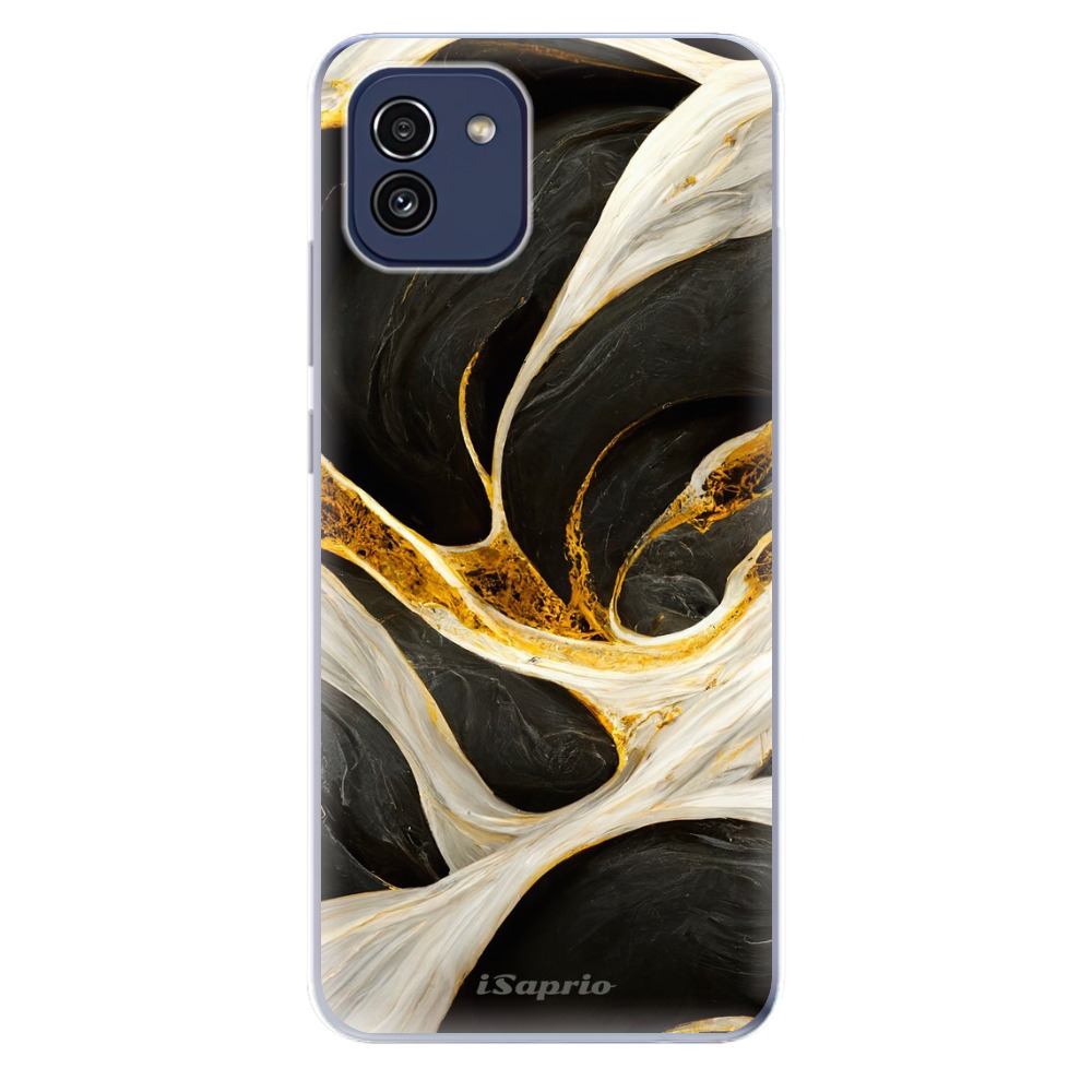 Odolné silikonové pouzdro iSaprio - Black and Gold - Samsung Galaxy A03