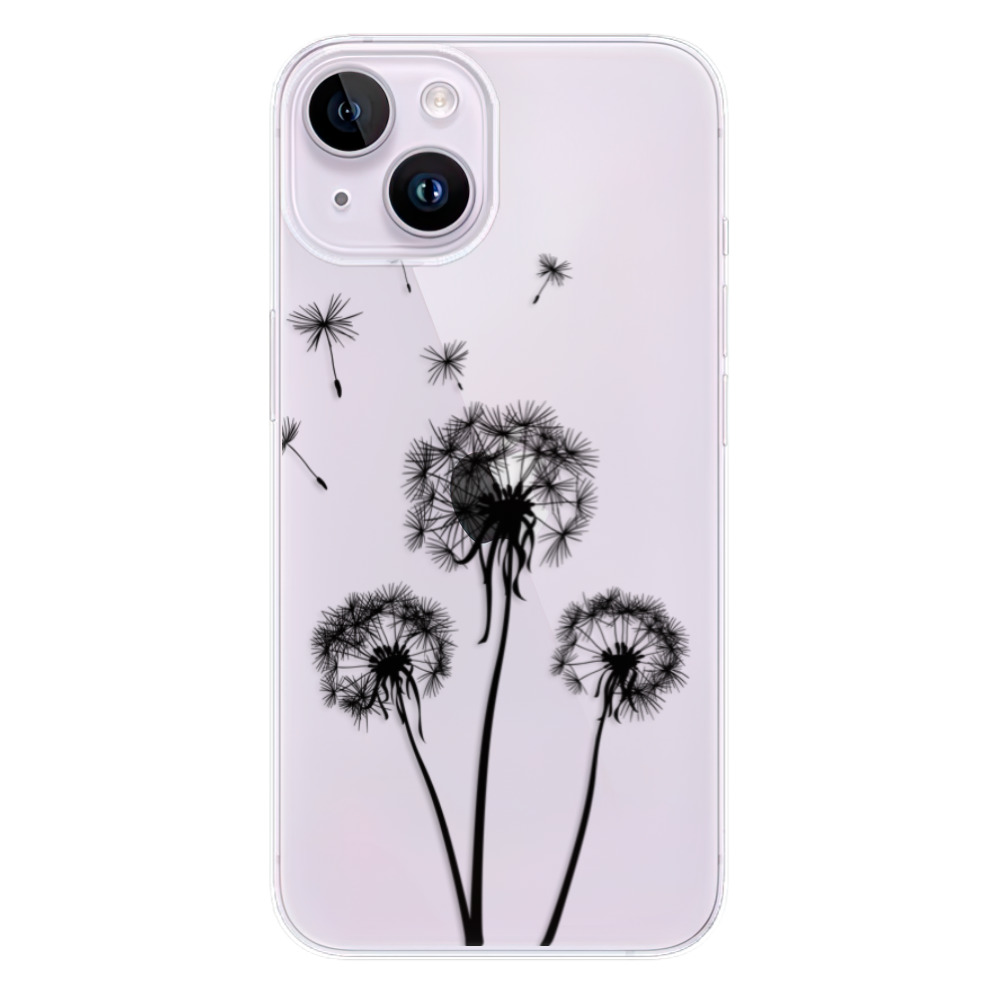 Odolné silikonové pouzdro iSaprio - Three Dandelions - black - iPhone 14