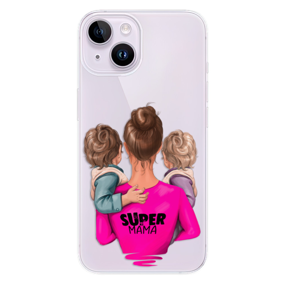 Odolné silikonové pouzdro iSaprio - Super Mama - Two Boys - iPhone 14