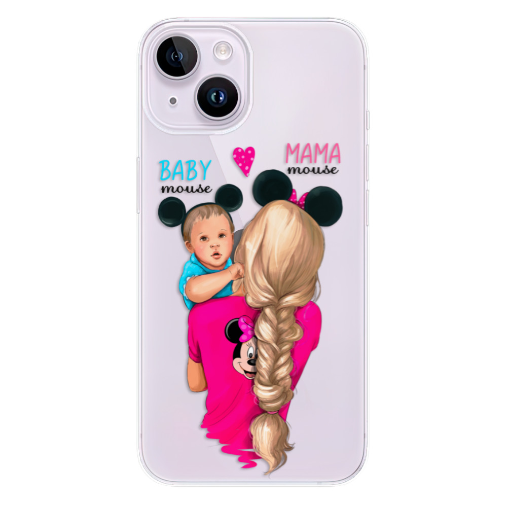 Odolné silikonové pouzdro iSaprio - Mama Mouse Blonde and Boy - iPhone 14