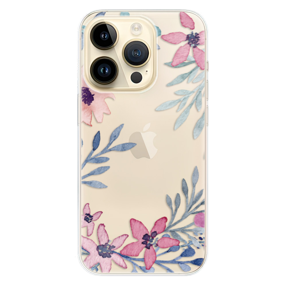 Odolné silikonové pouzdro iSaprio - Leaves and Flowers - iPhone 14 Pro