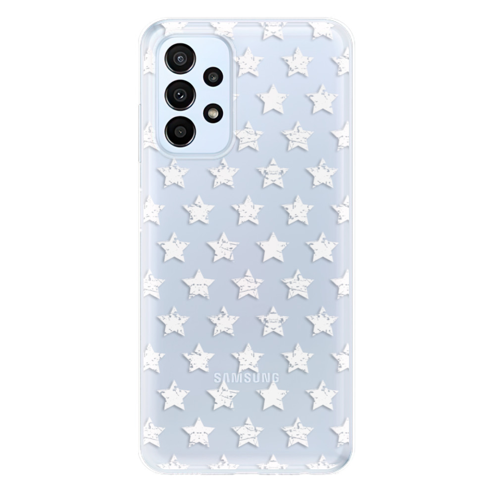 Odolné silikonové pouzdro iSaprio - Stars Pattern - white - Samsung Galaxy A23 / A23 5G