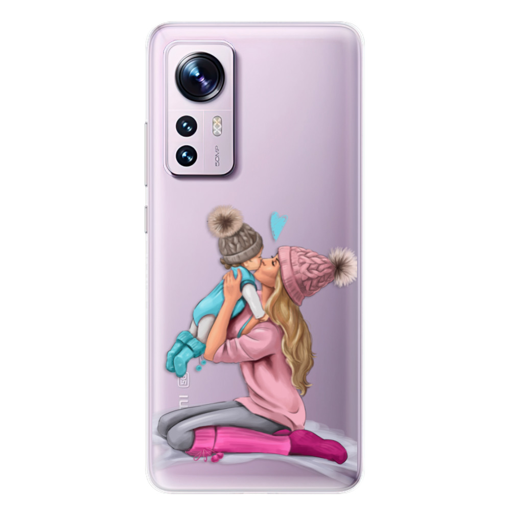 Odolné silikonové pouzdro iSaprio - Kissing Mom - Blond and Boy - Xiaomi 12 / 12X