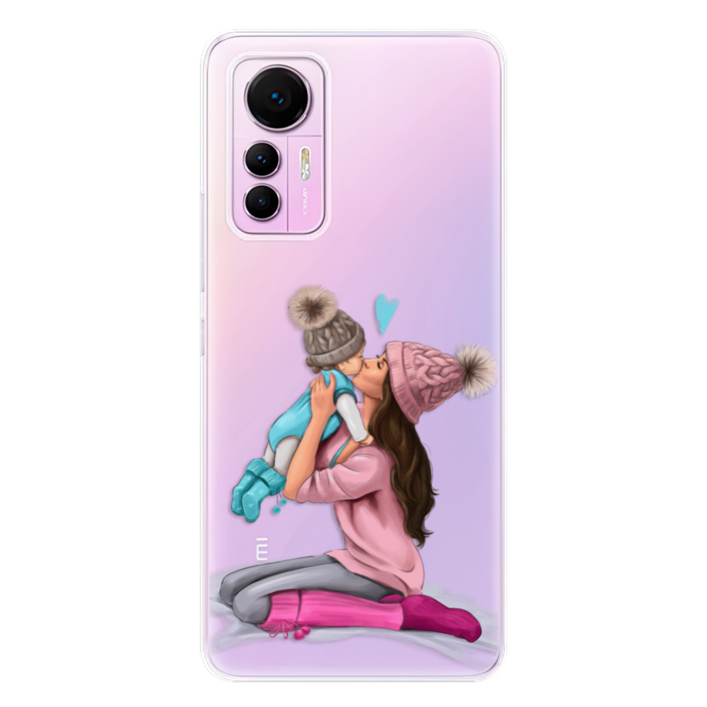 Odolné silikonové pouzdro iSaprio - Kissing Mom - Brunette and Boy - Xiaomi 12 Lite