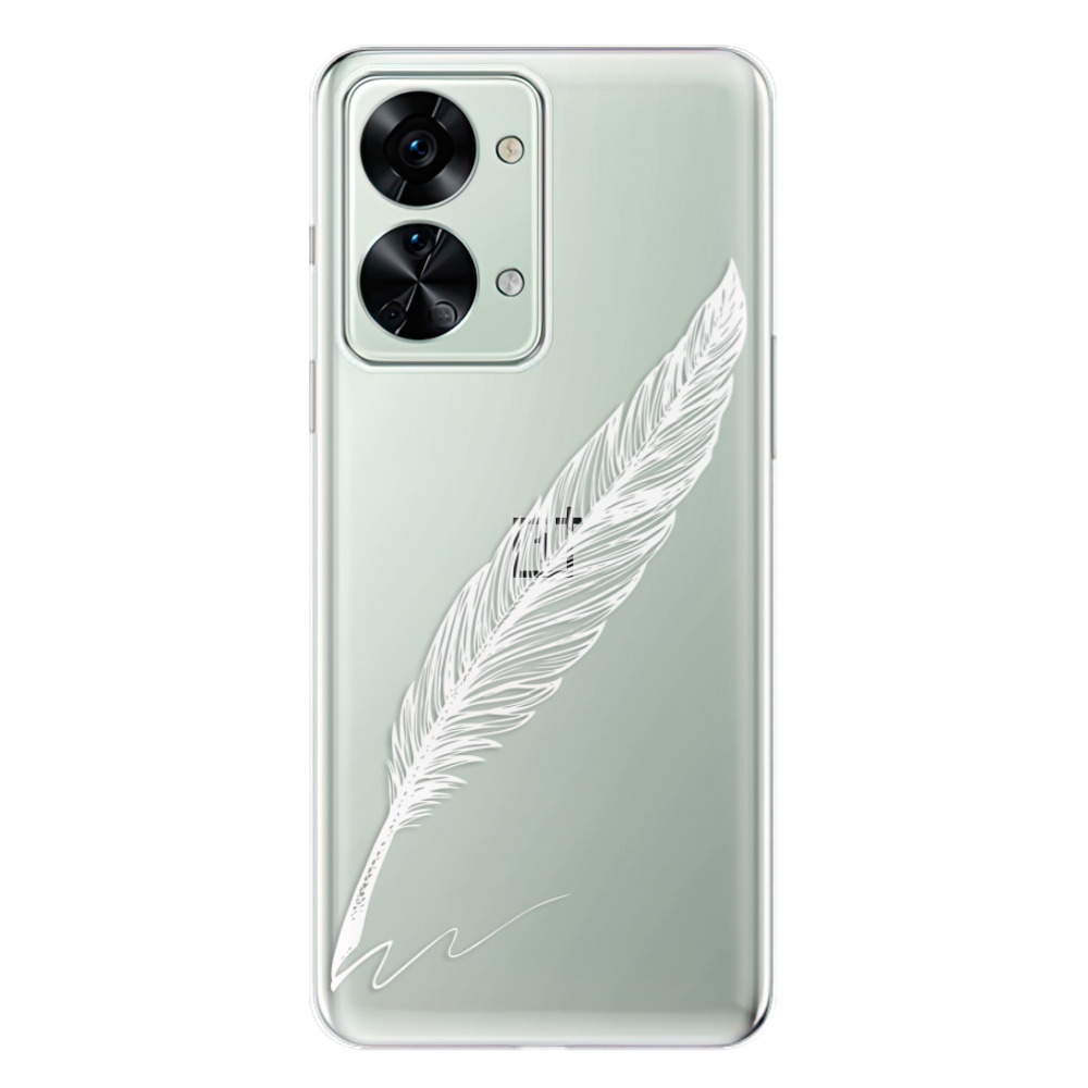 Odolné silikonové pouzdro iSaprio - Writing By Feather - white - OnePlus Nord 2T 5G