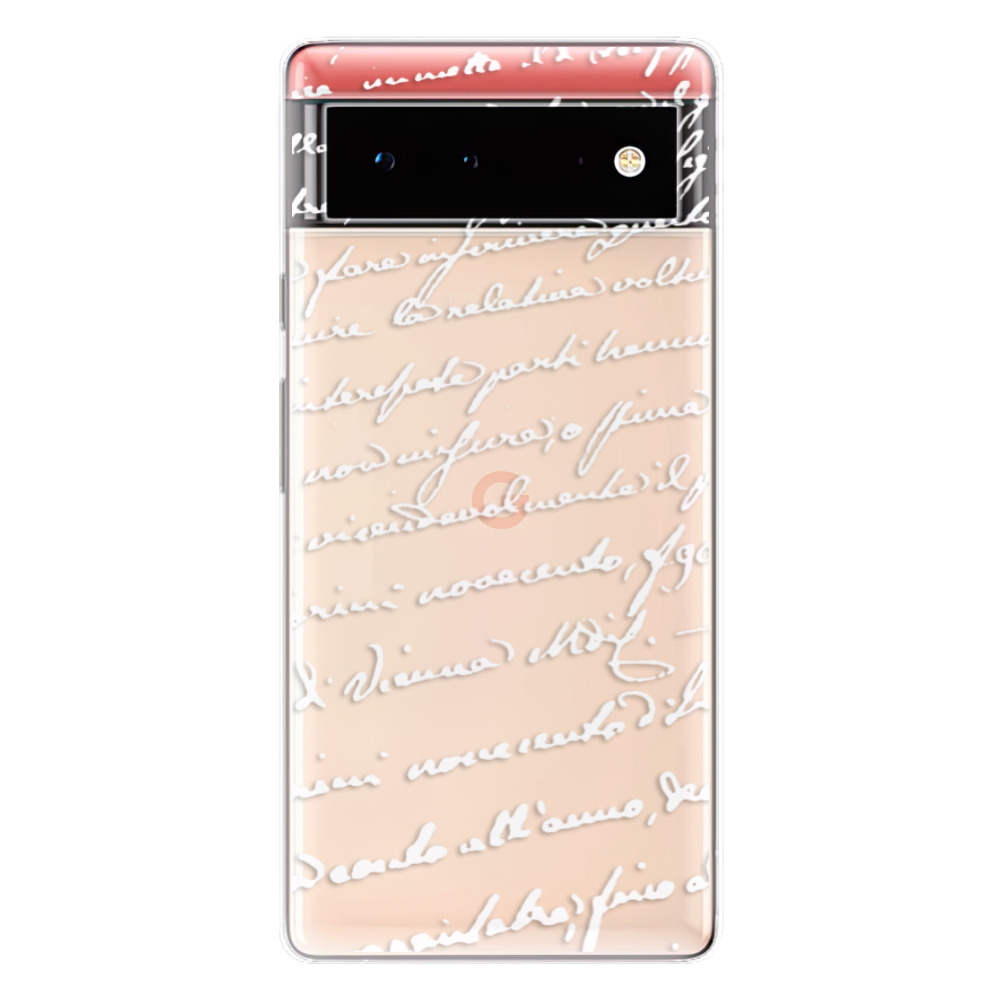 Odolné silikonové pouzdro iSaprio - Handwriting 01 - white - Google Pixel 6 5G