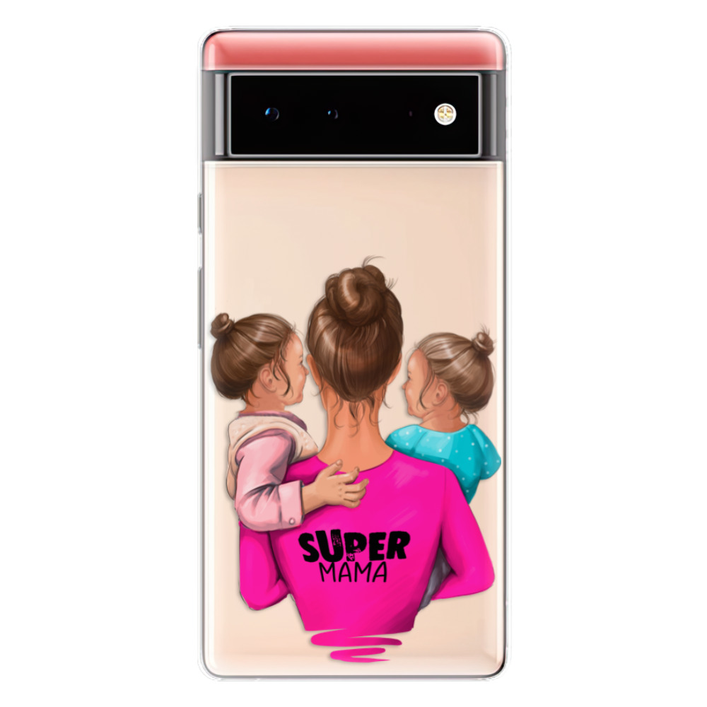 Odolné silikonové pouzdro iSaprio - Super Mama - Two Girls - Google Pixel 6 5G
