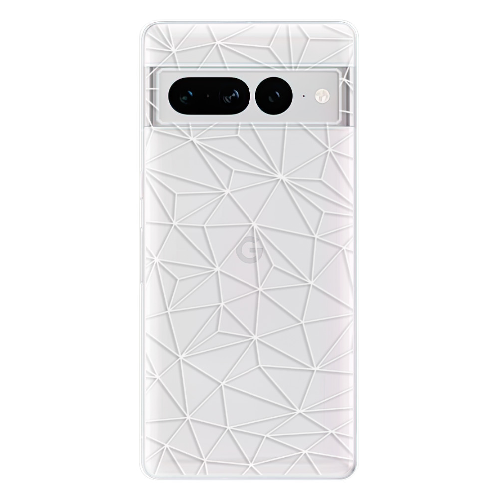 Odolné silikonové pouzdro iSaprio - Abstract Triangles 03 - white - Google Pixel 7 Pro 5G