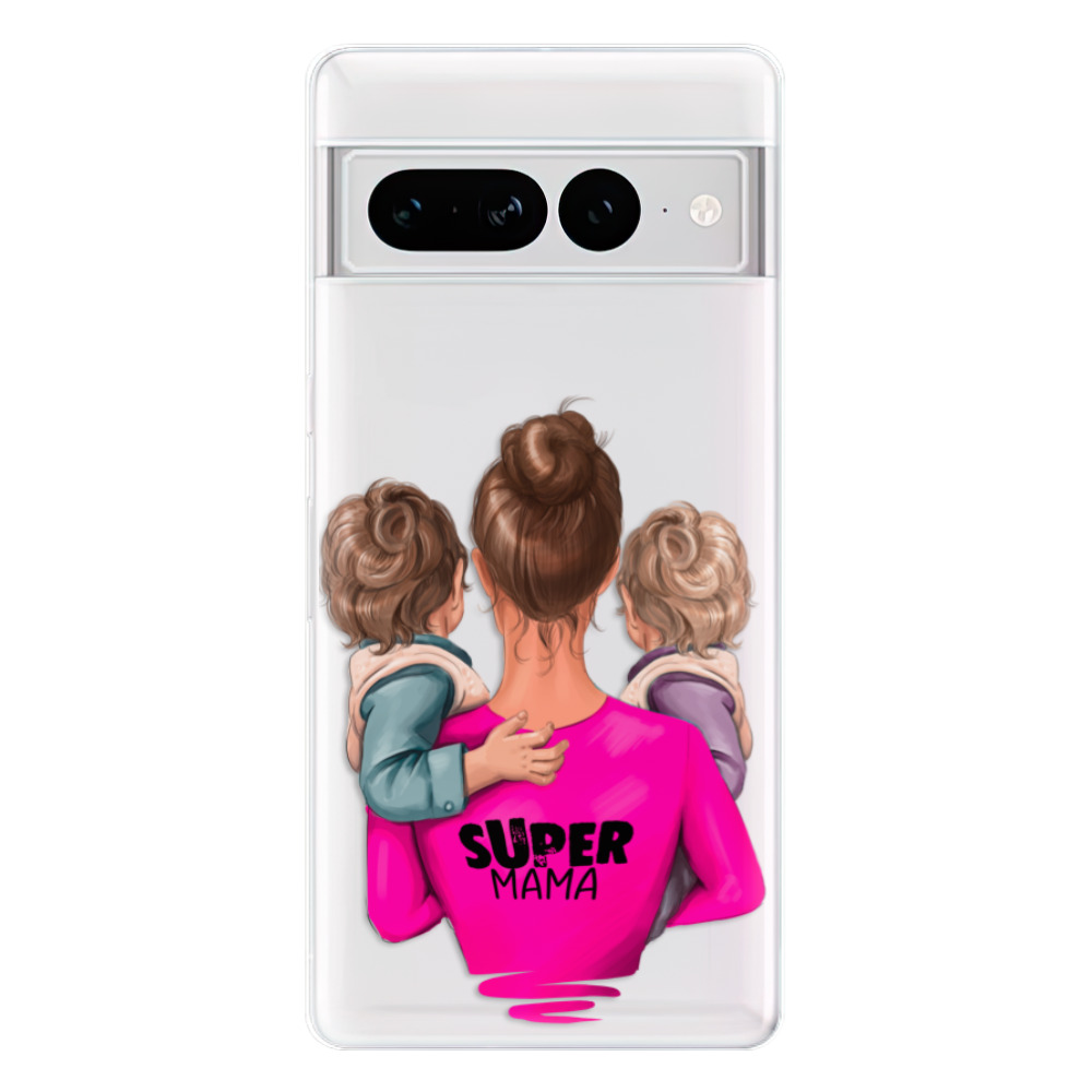 Odolné silikonové pouzdro iSaprio - Super Mama - Two Boys - Google Pixel 7 Pro 5G