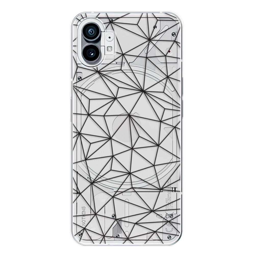 Odolné silikonové pouzdro iSaprio - Abstract Triangles 03 - black - Nothing Phone (1)